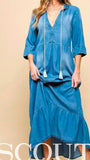 Francie Denim Maxi Dress