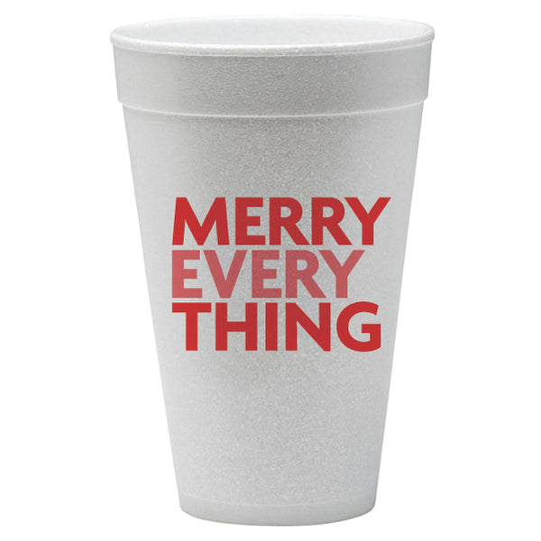 Merry Everything Styrofoam Cups